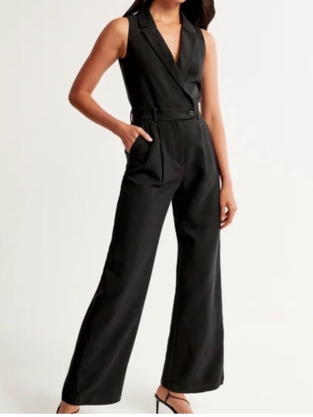 Abercrombie Sloane Sleeveless Black Jumpsuit